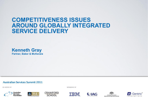 Competitiveness issues around globally integrated services delivery