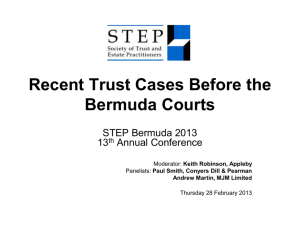 Recent Trust Cases Before the Bermuda Courts