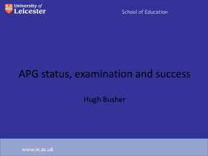 APG status, examination and success HCB May 2010