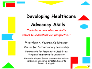 Developing Healthcare Advocacy Skills
