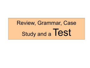 Review, Grammar and Test
