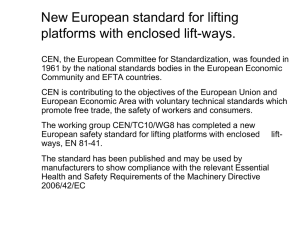 European Standard For Lifting Platforms