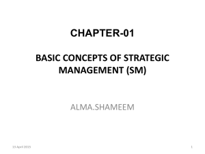 basic concepts of strategic management (sm)