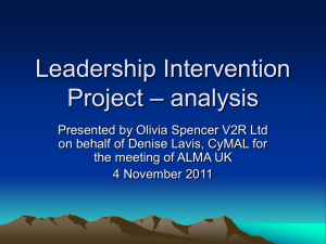 Leadership Intervention Project – analysis