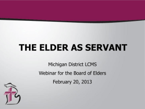 the elder as servant - Michigan District, LCMS