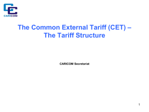 CET Tarriff Structure
