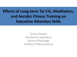 Effects of Tai Chi, Meditation and Aerobic Walking Training on