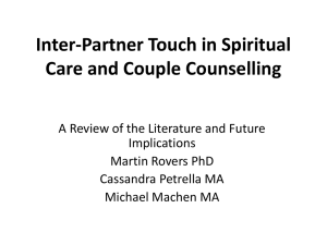 Inter-Partner Touch in Couple Counselling
