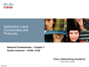 Application Layer Functionality and Protocols