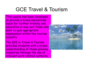 GCE Travel & Tourism