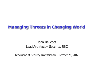 Managing Threats in a Changing World