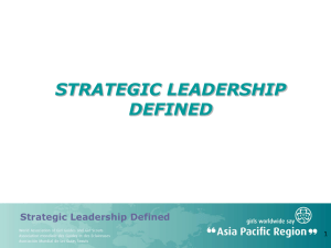Strategic Leadership Defined