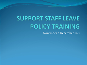 SUPPORT STAFF LEAVE POLICY TRAINING