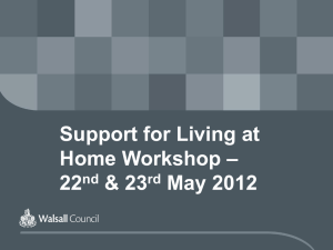 Support for Living at Home Workshop