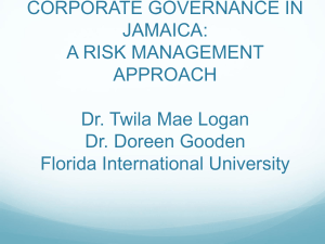 Corporate Governance in Jamaica: A Risk