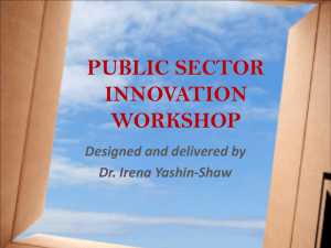 INNOVATION SKILLS FOR THE PUBLIC SECTOR