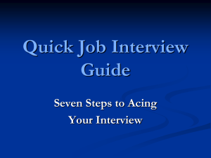 Quick Job Interview Guide Seven Steps to Acing Your
