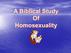 What does the Bible say about homosexuality? (this is a PowerPoint