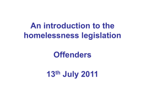 presentation Homelessness Legislation