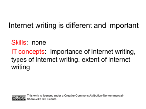 Internet writing – different and important