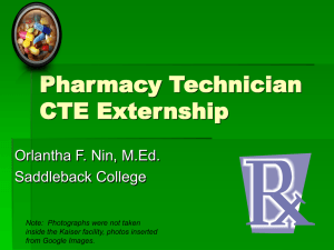 Pharmacy Technician Externship