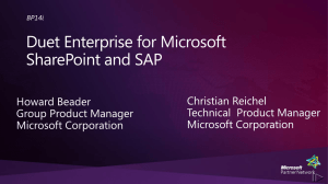 BP14i: Duet Enterprise for Microsoft SharePoint and SAP