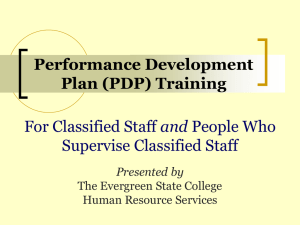 Performance Development Plan (PDP)