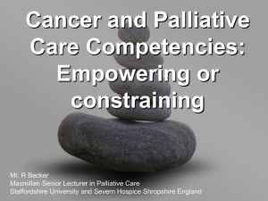 Cancer and Palliative Care Competencies