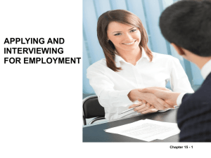 Applying and Interviewing for Employment