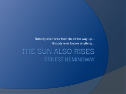 a focus on the character brett ashley in ernest hemingways the sun also rises a focus on the character brett ashley in ernest hemingways the sun also rises