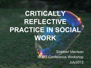 Critcally reflective practice – Siobhan MacLean