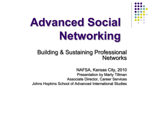 Building & Sustaining Professional Networks