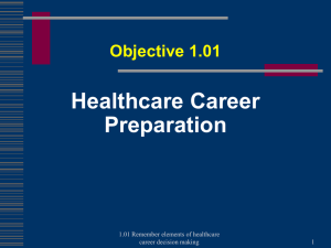 1.01 Healthcare Career Preparation