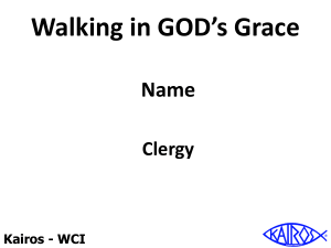 Walking In God`s Grace