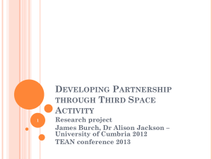 Developing partnership through Third Space activity.