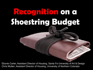 Recognition on a Shoestring Budget PowerPoint