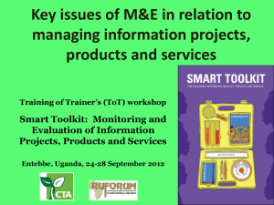 Key issues of M&E in relation to managing information projects