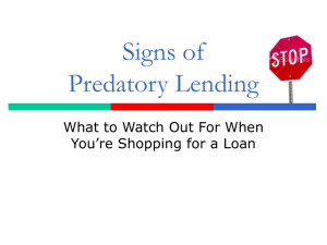 Signs of Predatory Lending - Center for Responsible Lending
