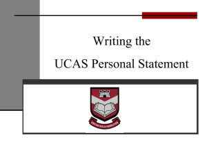 Writing the UCAS Personal Statement