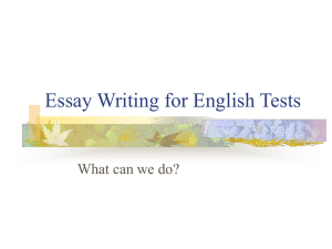 Essay Writing for English Tests