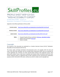 Profile sheet WSP-G3-015. Web Accessibility Expert