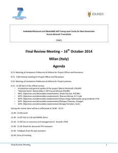 Final Review Meeting – 16 October 2014 Milan (Italy