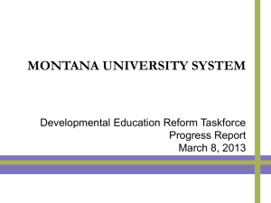 Developmental Education Reform Taskforce Progress Report March
