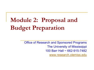 Module 2: Proposal and Budget Preparation