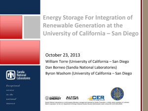 Energy Storage Applications - Resource Management & Planning