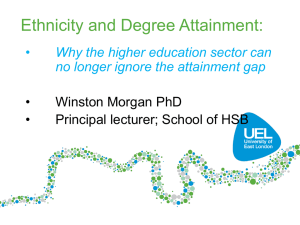 Degree attainment of BAME students for Herts STUDYNET