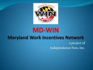 MD-WIN Maryland Work Incentives Network
