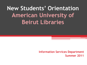 Quick Orientation - American University of Beirut