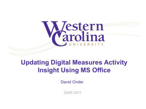 Updating Digital Measures Activity Insight Using MS Office