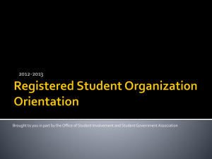 Registered Student Organization Orientation - OSI